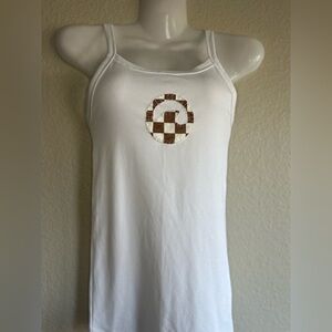 Hand sewn checkered wave tank top